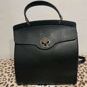 Kate spade black leather backpack with adjustable straps